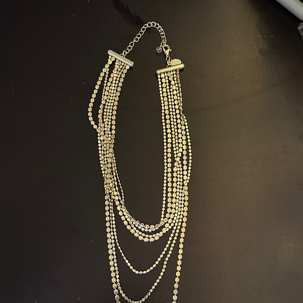 Express Gold Multi-Strand Layered Statement Necklace